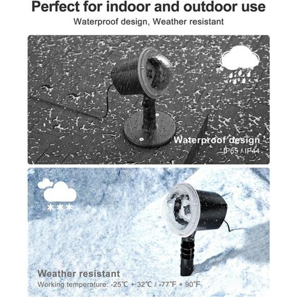 Christmas Projector Lights Outdoor, Snowflake Lights Projector Weatherproof - Picture 4 of 6